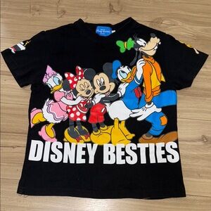 Disney Tokyo Resort Youth T Shirt 130  Black Double Sided Disney Besties